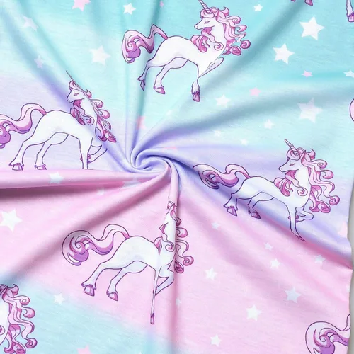 Vista 6 de Camisón de unicornio a juego para niñas y muñecas de 18 pulgadas