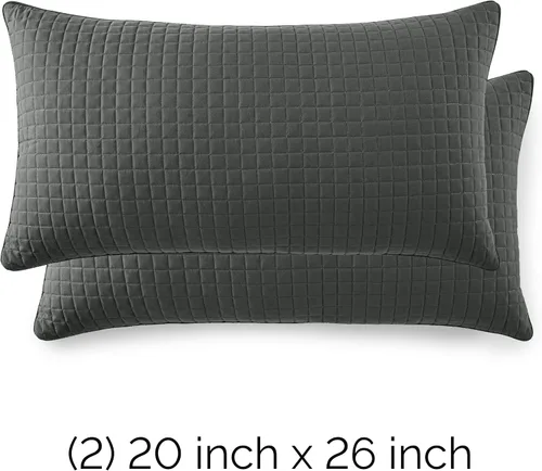 Vista 3 de Fundas Southshore Fine Linens Vilano Springs, para almohada, acolchadas, Microfibra, Pizarra, 20" x 36" 15 - Pizarra