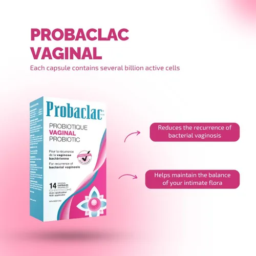 Vista 6 de Probaclac Probiótico vaginal para VB Fórmula de vaginosis bacteriana Clínicamente aprobado Reduce la recurrencia de VB Equilibra el pH