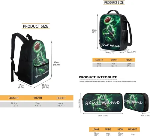 Vista 231 de FOR U DESIGNS Fuego baloncesto impreso niños escuela mochilas viaje mochila libro bolsa