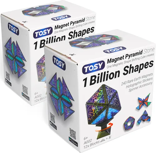 Vista 14 de TOSY Pirámide Magnética que Brilla en la Oscuridad - 1 Cubo se Transforma en 1 Billón de Formas, 15 piezas