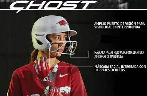 Vista 6 de Easton Casco de bateo Ghost con máscara Sóftbol de lanzamiento rápido Mate de dos tonos Múltiples estilos Negro/Blanco