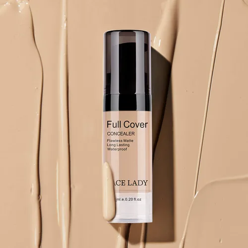 Vista 7 de Kit de maquillaje corrector de cobertura completa impermeable con esponja de imprimación, base líquida mate para cara, ojos y cubierta de cicatrices