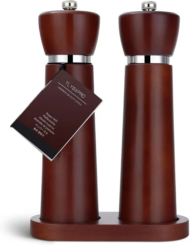 Vista 15 de TLYSXPRO Molinillo de pimienta de madera, molinillo de pimienta recargable con mecanismo de cerámica de gran tamaño ajustables mejoradas, molinillo