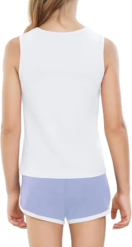 Vista 5 de Girls Shorts Sets Kids Summer 2 Piece Outfits Clothes Tennis Running Tank Top Shirts Dolphin Shorts