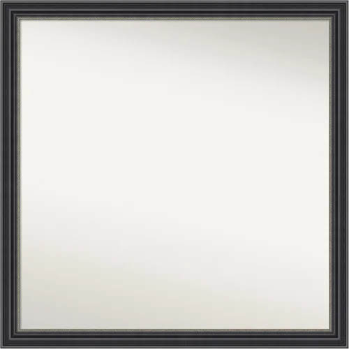 Vista 145 de Amanti Art Espejo de baño negro para sobre fregadero, 22 x 22 pulgadas, espejo de tocador cuadrado estrecho negro Avon, marco de madera casual