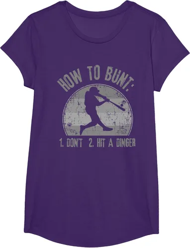 Vista 15 de Cómo Bunt Don't Hit A Dinger - Camiseta divertida de béisbol y sóftbol, Negro, S