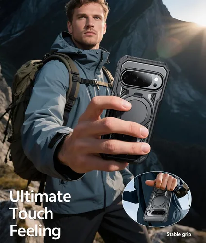Vista 7 de FNTCASE para Google Pixel 10-Pro-XL Funda: para 9 Pro XL con soporte de anillo soporte magnético grado militar a prueba de golpes funda protectora