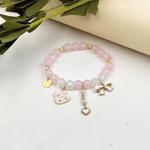 Vista 5 de INENIMARTJ Kawaii Bracelets Set Crystal Beads Bracelet Cute Cartoon Elastic Beaded Pearl Bracelets Jewelry for Girls Women Bff Friendship Gift