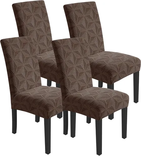 Vista 29 de YEMYHOM Funda elástica para silla con respaldo de 1 pieza con diseño jacquard más reciente, funda para silla con respaldo antideslizante, protector