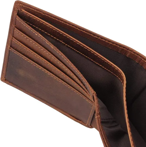 Vista 3 de awofer - Billetera de piel para hombre, el regalo perfecto para hombre, regalo del día del padre, regalos para papá, hijos