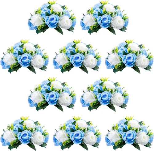 Vista 16 de NUPTIO Rosas Artificiales Negras Flores: Ramo de Flores Falsas Decoraciones de Halloween - 15 Cabezas Centros de Mesa de Rosas Artificiales con Base