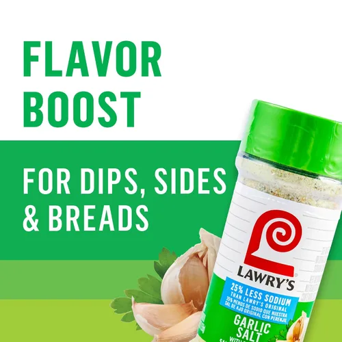 Vista 9 de Lawry's 25% menos de sal de ajo y sodio con perejil, 5.62 oz