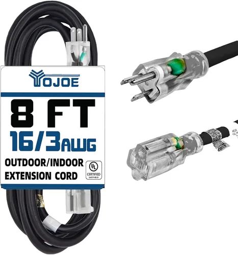Vista 61 de YOJOE Cable de Extensión, Cable de Alimentación de 3 Clavijas 13A Resistente a la Intemperie, Cable de Extensión Marrón de Servicio Pesado Calibre