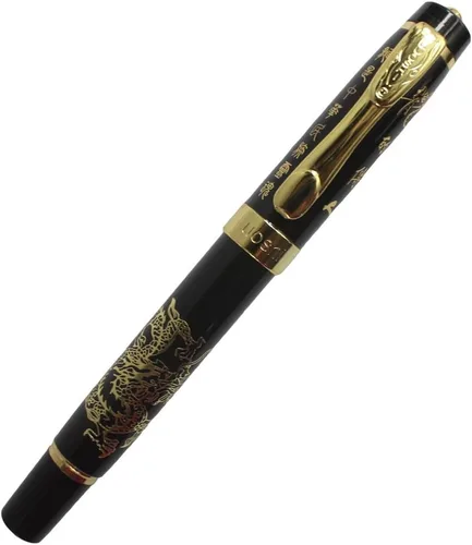 Vista 2 de Gullor 818 Fountian Pen con clip dorado - Negro