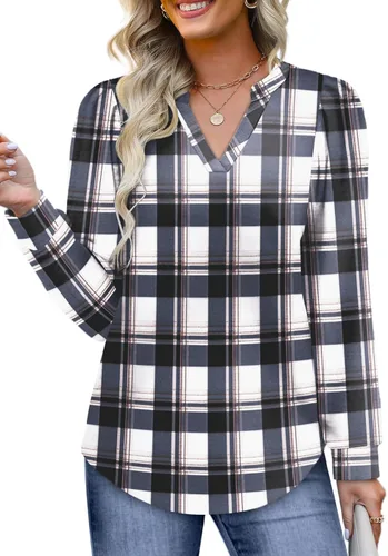 Vista 3 de Dofaoo Sudadera para mujer, túnica de manga larga, ropa de otoño a la moda