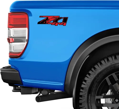 Vista 8 de Z71 4x4 (juego de 2 calcomanías) - F - 1500 2500 HD pegatinas (Z71 4x4 Red Splash)