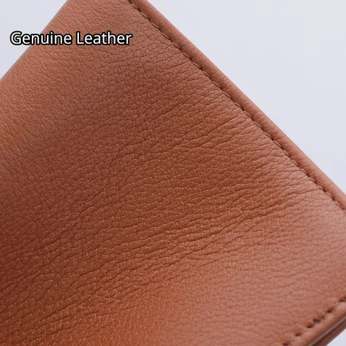 Vista 6 de Bveyzi Cartera ultra delgada RFID para mujer, cartera de cuero pequeña y delgada con bolsillo doble para damas