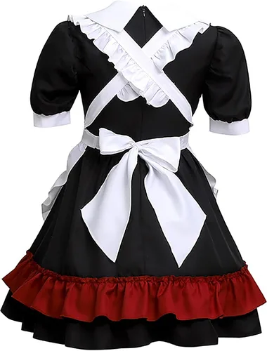 Vista 7 de CRFASIBE Vestidos de sirvienta de anime francés delantal de sirvienta, disfraz de cosplay