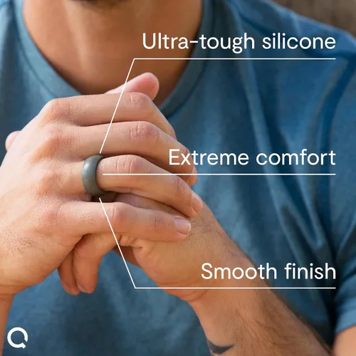 Vista 22 de QALO - Colección de anillos de silicona clásicos para hombre