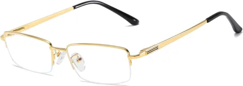 Vista 10 de Half Rimless Metal Eyewear Frames Blue Light Blocking Transparent Lens Business Glasses