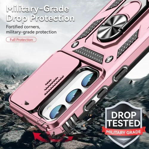 Vista 3 de HNHYGETE Funda para Samsung S23 con protector de pantalla HD: [grado militar de 20 pies probada en caídas] Funda protectora a prueba de golpes