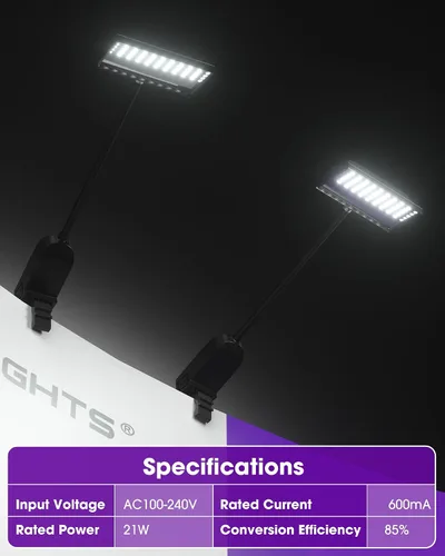 Vista 6 de HitLights Luces para ferias comerciales Pantalla LED e iluminación de brazo de exposición, luces de feria conectables incluidas abrazaderas