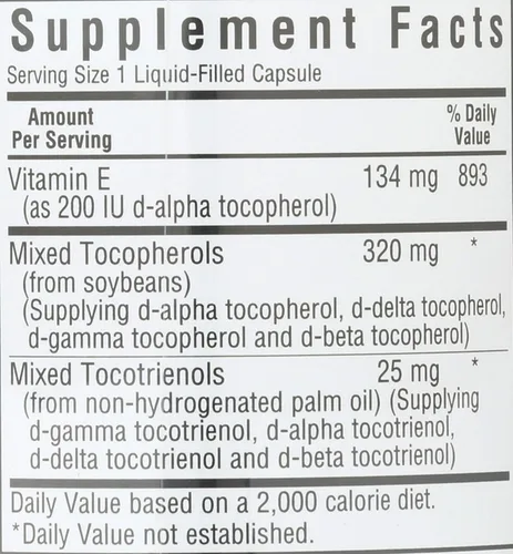 Vista 3 de BlueBonnet Full Spectrum Natural Vitamina E Complex Cápsulas líquidas, 30 unidades (743715006003)