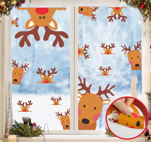 Vista 11 de Calcomanías de cara de muñeco de nieve para manualidades, calcomanías de Navidad que brillan en la oscuridad, decoraciones de muñeco de nieve