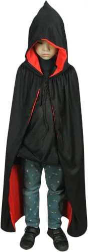Vista 7 de Disfraz de mago de bruja de Halloween para niños, capa de vestir de vampiro pirata, capa reversible para fiesta de cosplay