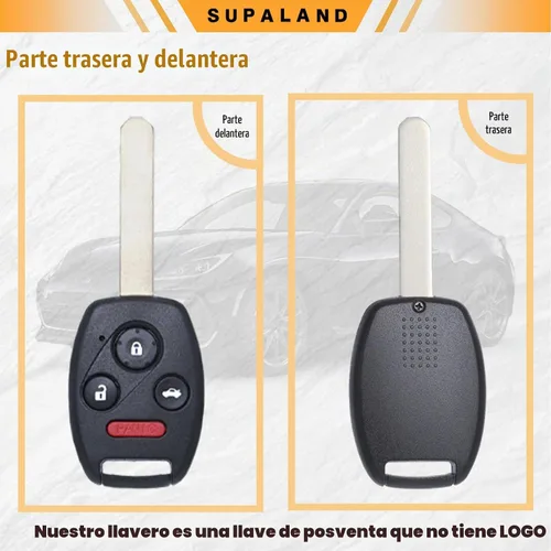 Vista 7 de SUPALAND Llavero de entrada sin llave compatible con Honda Civic 2006 2007 2008 2009 2010 2011 2012 2013 Control remoto llave de cabeza de repuesto