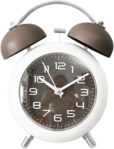 Vista 9 de TXY Reloj despertador, reloj analógico de mesa de escritorio de metal de 4 pulgadas, silencioso con luz nocturna para dormitorio, hogar, oficina