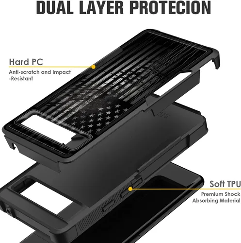 Vista 56 de Funda para Pixel 6A, funda protectora híbrida de doble capa resistente a prueba de golpes de policarbonato duro de silicona suave TPU para Google