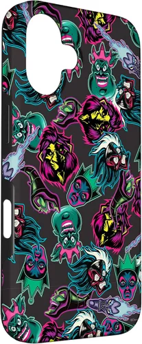 Vista 3 de Funda con estampado de neón malvado de villanos de Disney para iPhone 16
