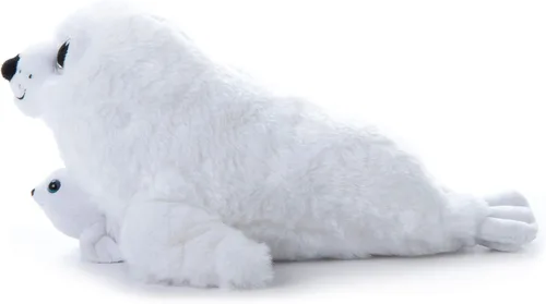 Vista 3 de The Petting Zoo Peluche de sello de arpa para mamá y bebé, regalos para niños, animales del océano Pocketz, juguete de peluche de sello de arpa
