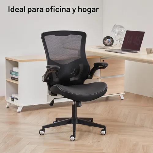 Vista 9 de Silla de oficina ergonómica de escritorio de 350 libras, cómoda silla de computadora de malla con soporte lumbar ajustable, reposabrazos abatibles