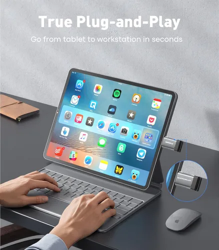 Vista 5 de Adaptador USB C a USB [2 unidades], 10Gbps tipo C macho a USB 3.0 hembra OTG convertidor para MacBook Pro/Air, iPhone 15/16 Pro, iPad Pro, Samsung