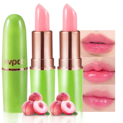 Vista 13 de evpct 2 piezas de bálsamos labiales tintados de aloe vera, cambio de color PH, barra de labios de larga duración, bálsamo labial, mancha, set de 2