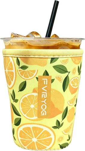 Vista 62 de Reusable Insulated Neoprene Iced Coffee Sleeves for Iced Coffee Cups, Coffee Coolies sleeves for Iced & Hot Drinks