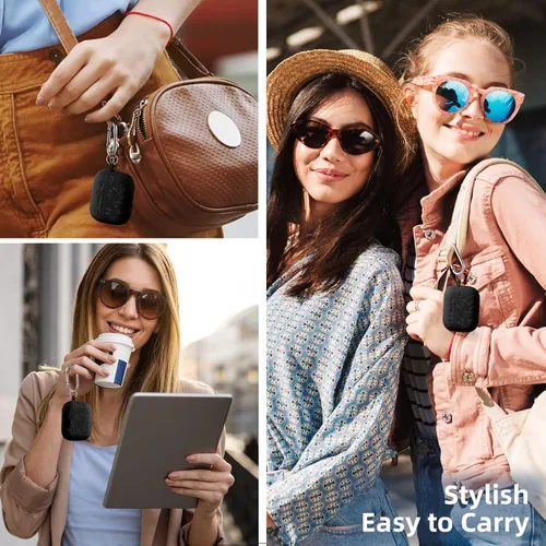 Vista 6 de Lerobo - Funda para AirPods Pro 2, funda de silicona suave con llavero para mujer Negro