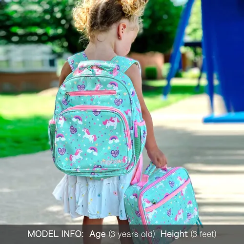 Vista 5 de Mibasies - Mochila para niños y niñas, mochila ideal para niños en preescolar, kínder y primaria, Unicornio mágico