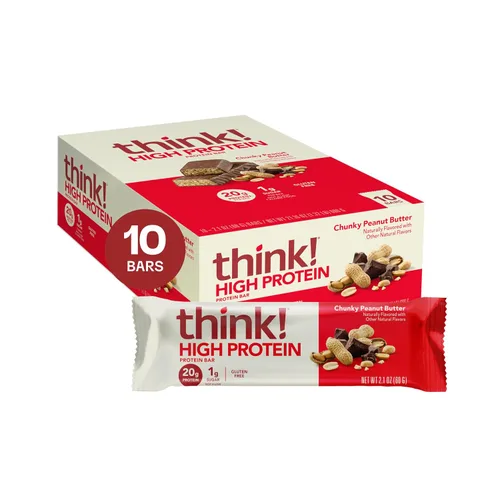 Vista 8 de Think! (thinkThin) Barras ricas en proteína de 20 gramos – Chocolate fundido, 0 gramos de azúcar, sin edulcorantes artificiales, sin gluten, sin