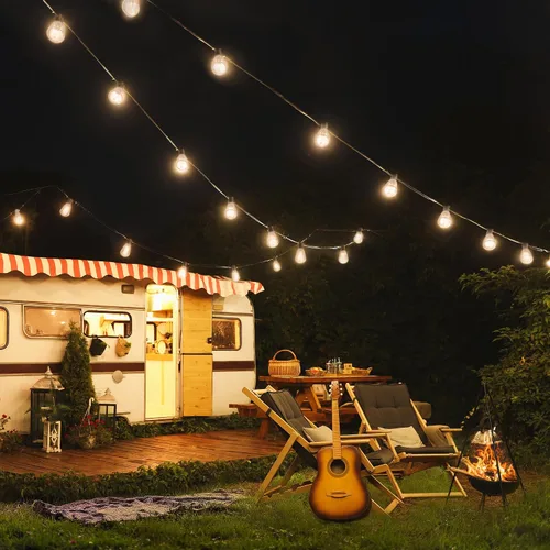 Vista 7 de BLIATLUS Guirnalda de luces solares superbrillantes de 100 pies para exteriores, impermeable, con control remoto, 30+2 bombillas LED ST38