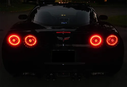Vista 3 de AmeriLite L.E.D - Luces traseras negras para Chevy Corvette/Covette Z06, lado del pasajero y del conductor