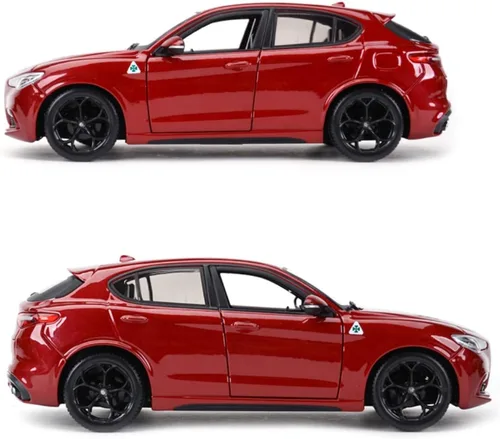 Vista 2 de HTLNUZD Bburago - Coche de carreras de aleación 1/24 para Alfa Romeo Giulia, coche deportivo estático, exhibición de vehículos de fundición a