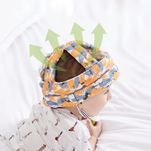 Vista 4 de Casco de bebé para gatear caminando, casco de bebé sin golpes, suave protector de cabeza de bebé, protección para la cabeza para bebés niños y niñas
