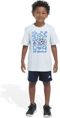 Vista 3 de adidas Conjunto de camiseta y pantalón corto de algodón de 2 piezas para niños