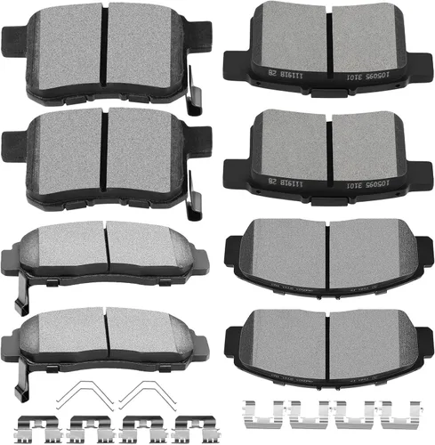 Vista 17 de SCITOO Juego de pastillas de freno de cerámica delanteras y traseras D374 D465 para Acura CL 1997-1999, Honda Civic 2002-2003 2006-2011, para Honda