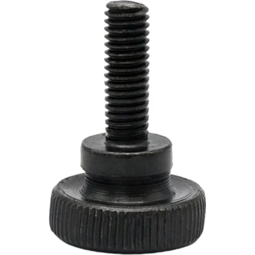 Vista 2 de M6 M8 M10 Tornillo de mano de cabeza alta negro paso de doble capa moleteado de ajuste mecánico Clavo (2 piezas M8x1.0.984x1.378 in)