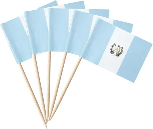 Vista 23 de stidsds 100 banderas de Antigua y Barbuda con palillos de dientes de Antigua y Barbuda, mini adornos pequeños para cupcakes de Antigua y Barbuda